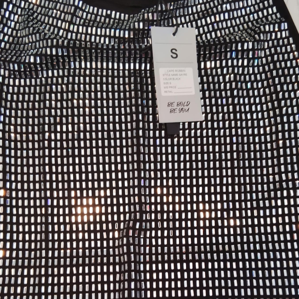 Black and Silver Mesh Skirt